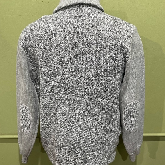 Lavane sweater gray double breasted Shaw neck elbow patch - Picture 3 of 3